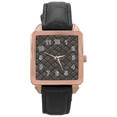 Seamless Leather Texture Pattern Rose Gold Leather Watch  by BangZart