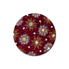 India Traditional Fabric Rubber Coaster (round)  by BangZart