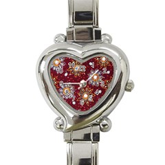 India Traditional Fabric Heart Italian Charm Watch