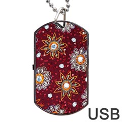 India Traditional Fabric Dog Tag Usb Flash (two Sides) by BangZart