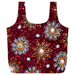 India Traditional Fabric Full Print Recycle Bags (l)  by BangZart