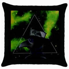 Bird-man  Throw Pillow Case (black) by Valentinaart