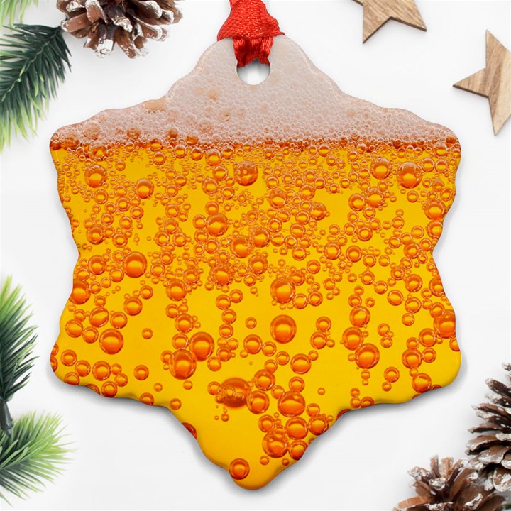 Beer Alcohol Drink Drinks Snowflake Ornament (Two Sides)