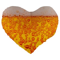 Beer Alcohol Drink Drinks Large 19  Premium Flano Heart Shape Cushions by BangZart