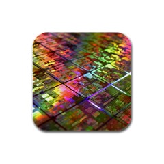 Technology Circuit Computer Rubber Square Coaster (4 Pack)  by BangZart