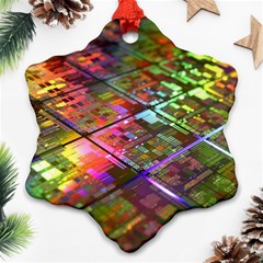 Technology Circuit Computer Snowflake Ornament (two Sides) by BangZart