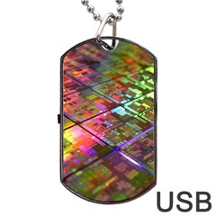 Technology Circuit Computer Dog Tag Usb Flash (one Side)