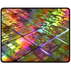 Technology Circuit Computer Double Sided Fleece Blanket (medium)  by BangZart