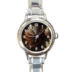 Fractalius Abstract Forests Fractal Fractals Round Italian Charm Watch by BangZart