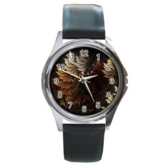 Fractalius Abstract Forests Fractal Fractals Round Metal Watch