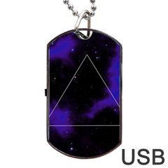 Space Dog Tag Usb Flash (two Sides) by Valentinaart