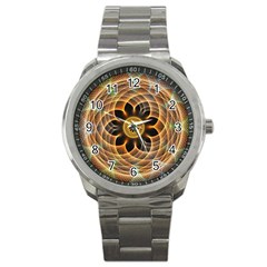 Mixed Chaos Flower Colorful Fractal Sport Metal Watch by BangZart