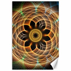 Mixed Chaos Flower Colorful Fractal Canvas 12  X 18   by BangZart