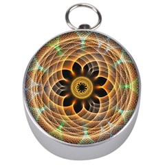 Mixed Chaos Flower Colorful Fractal Silver Compasses by BangZart