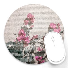 Shabby Chic Style Floral Photo Round Mousepads by dflcprints