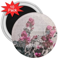 Shabby Chic Style Floral Photo 3  Magnets (10 Pack)  by dflcprints