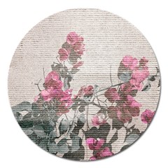 Shabby Chic Style Floral Photo Magnet 5  (round) by dflcprints