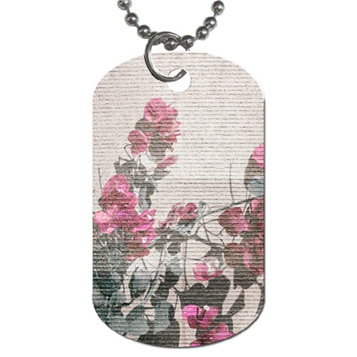 Shabby Chic Style Floral Photo Dog Tag (One Side)