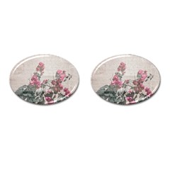 Shabby Chic Style Floral Photo Cufflinks (oval) by dflcprints