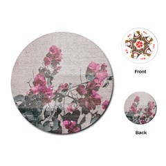 Shabby Chic Style Floral Photo Playing Cards (round)  by dflcprints