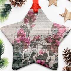 Shabby Chic Style Floral Photo Star Ornament (two Sides) by dflcprints