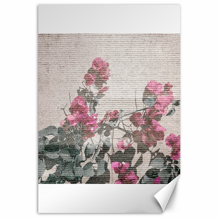 Shabby Chic Style Floral Photo Canvas 12  x 18  