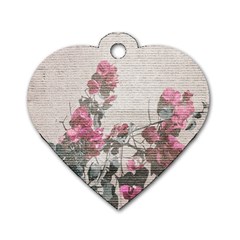 Shabby Chic Style Floral Photo Dog Tag Heart (two Sides) by dflcprints