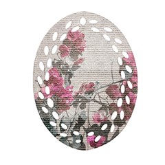 Shabby Chic Style Floral Photo Oval Filigree Ornament (two Sides) by dflcprints