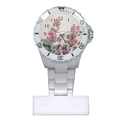 Shabby Chic Style Floral Photo Plastic Nurses Watch by dflcprints