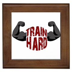 Train Hard Framed Tiles by Valentinaart