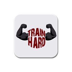 Train Hard Rubber Square Coaster (4 Pack)  by Valentinaart