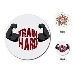 Train Hard Playing Cards (round)  by Valentinaart