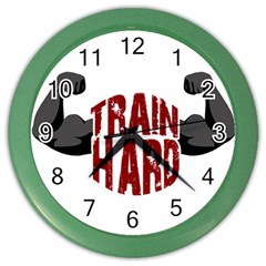 Train Hard Color Wall Clocks by Valentinaart