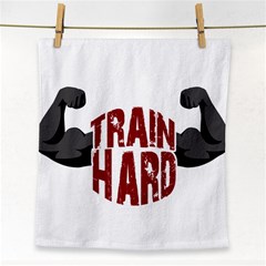 Train Hard Face Towel by Valentinaart