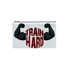 Train Hard Cosmetic Bag (small)  by Valentinaart