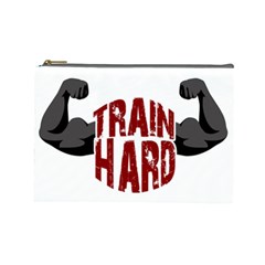 Train Hard Cosmetic Bag (large)  by Valentinaart