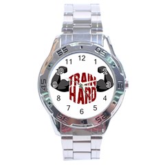 Train Hard Stainless Steel Analogue Watch by Valentinaart