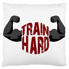 Train Hard Large Cushion Case (one Side) by Valentinaart