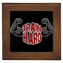 Train Hard Framed Tiles by Valentinaart