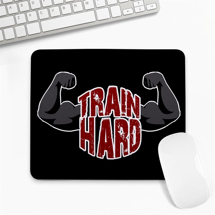 Train hard Large Mousepads