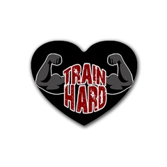 Train Hard Rubber Coaster (heart)  by Valentinaart