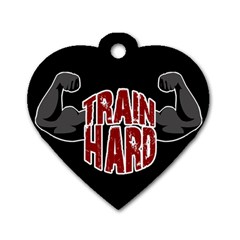 Train Hard Dog Tag Heart (one Side) by Valentinaart