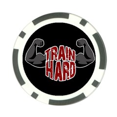 Train Hard Poker Chip Card Guard by Valentinaart