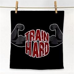 Train Hard Face Towel by Valentinaart