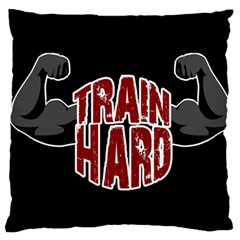 Train Hard Large Cushion Case (one Side) by Valentinaart