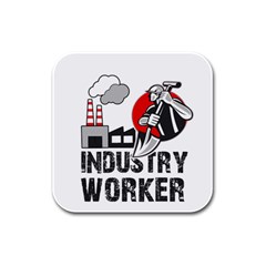 Industry Worker  Rubber Square Coaster (4 Pack)  by Valentinaart