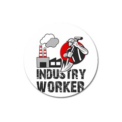 Industry Worker  Magnet 3  (round) by Valentinaart