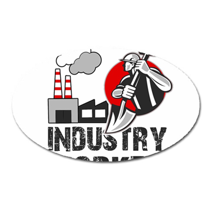 Industry worker  Oval Magnet