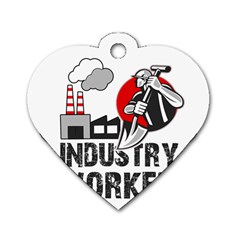 Industry Worker  Dog Tag Heart (two Sides) by Valentinaart