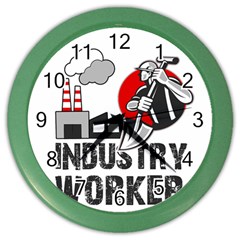 Industry Worker  Color Wall Clocks by Valentinaart